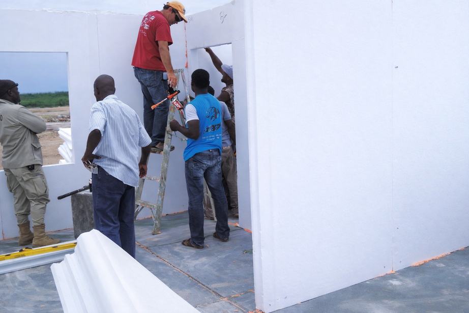 EPS structural panels placed by hand